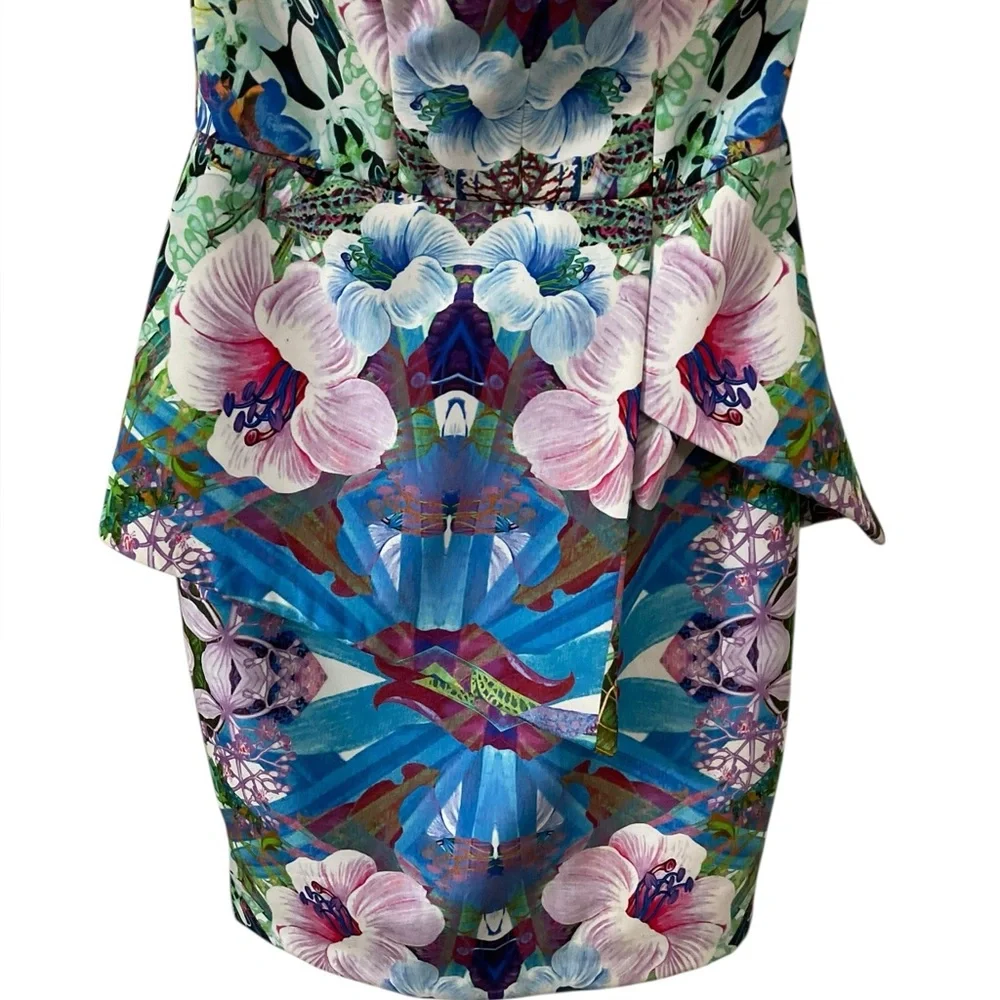 Anthropologie‎ Finders Keeper Vivace Floral peplum Strapless Dress. Cocktail 2